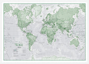 WM00274_L_WDWHI - The World Is Art - Wall Map Green