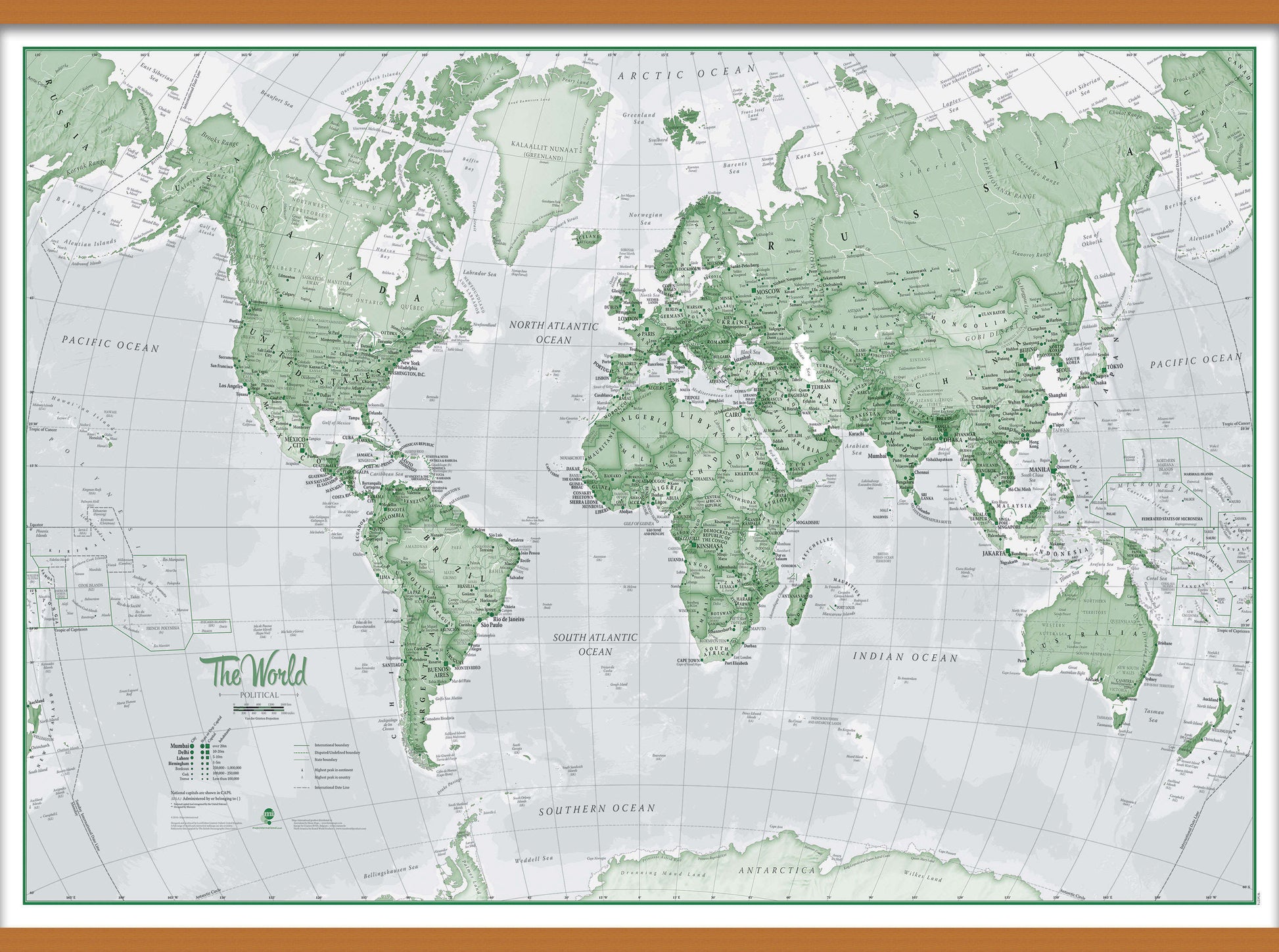 WM00274_L_CWDHB - The World Is Art - Wall Map Green