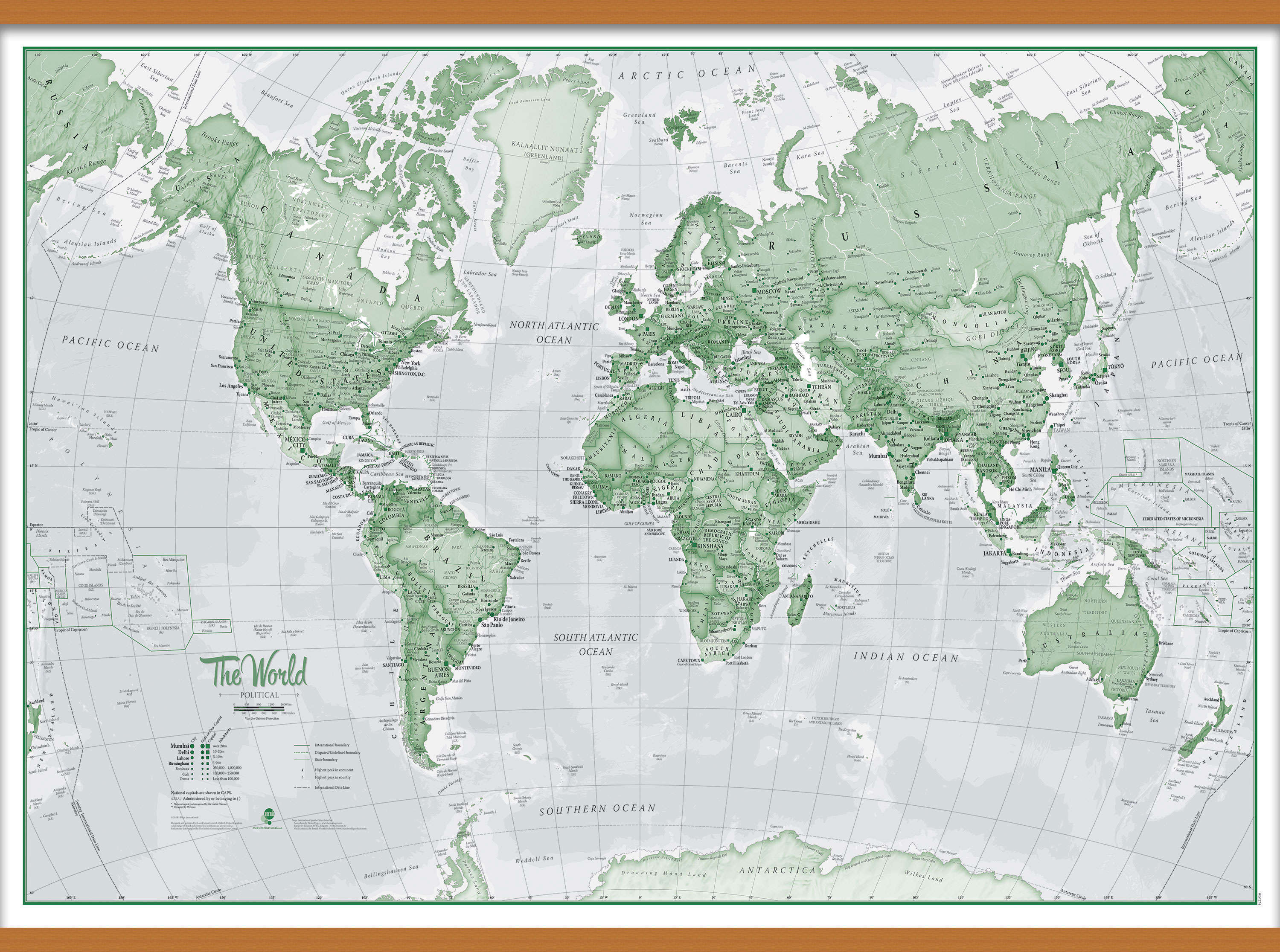 WM00274_L_CWDHB - The World Is Art - Wall Map Green