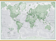 WM00274_L_LWDHB - The World Is Art - Wall Map Green