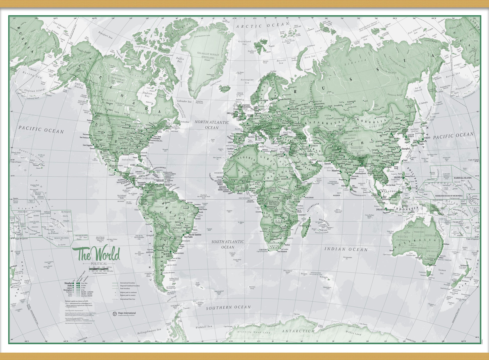WM00274_L_LWDHB - The World Is Art - Wall Map Green