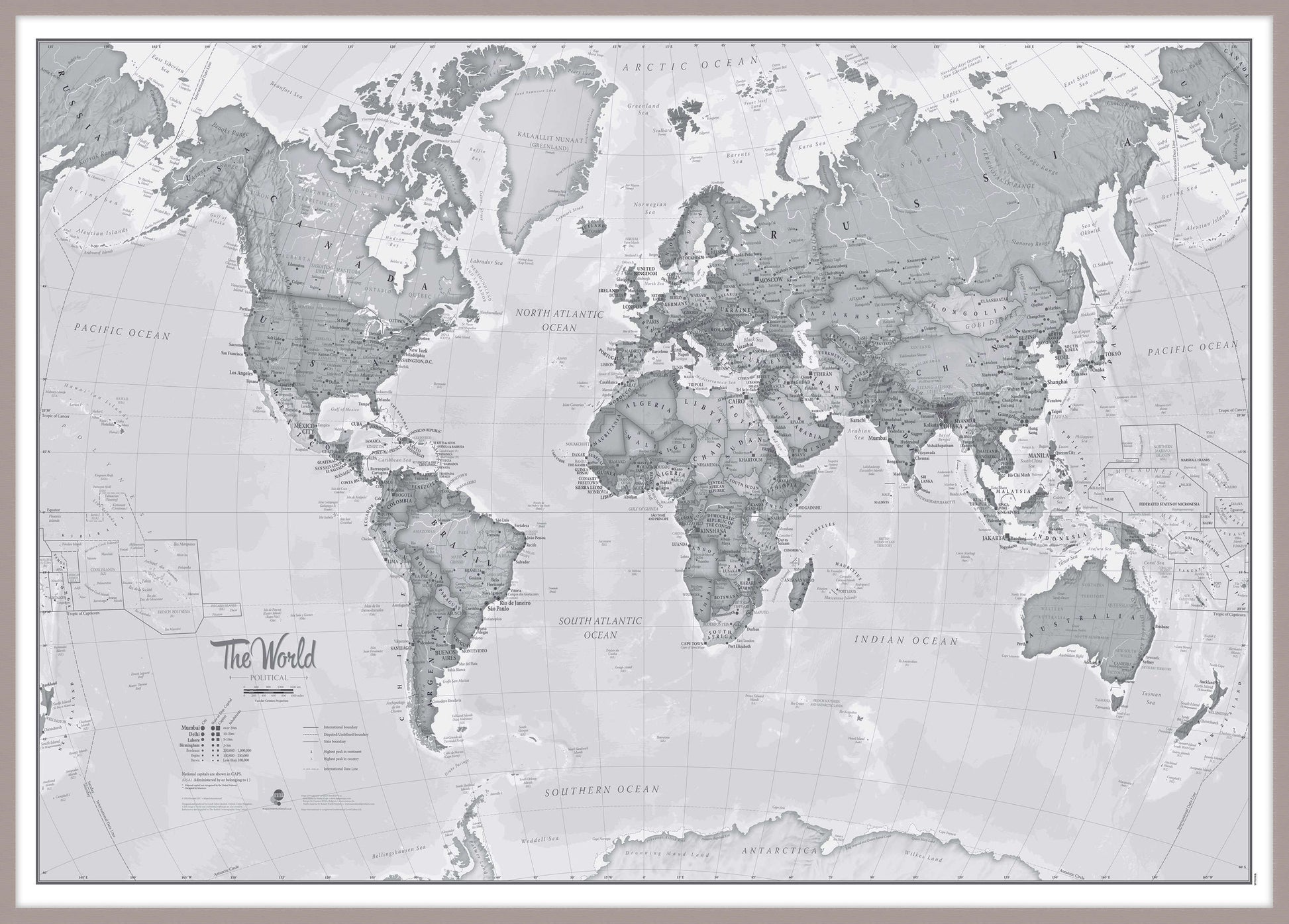 WM01643_H_LBDAL - The World Is Art - Wall Map Grey