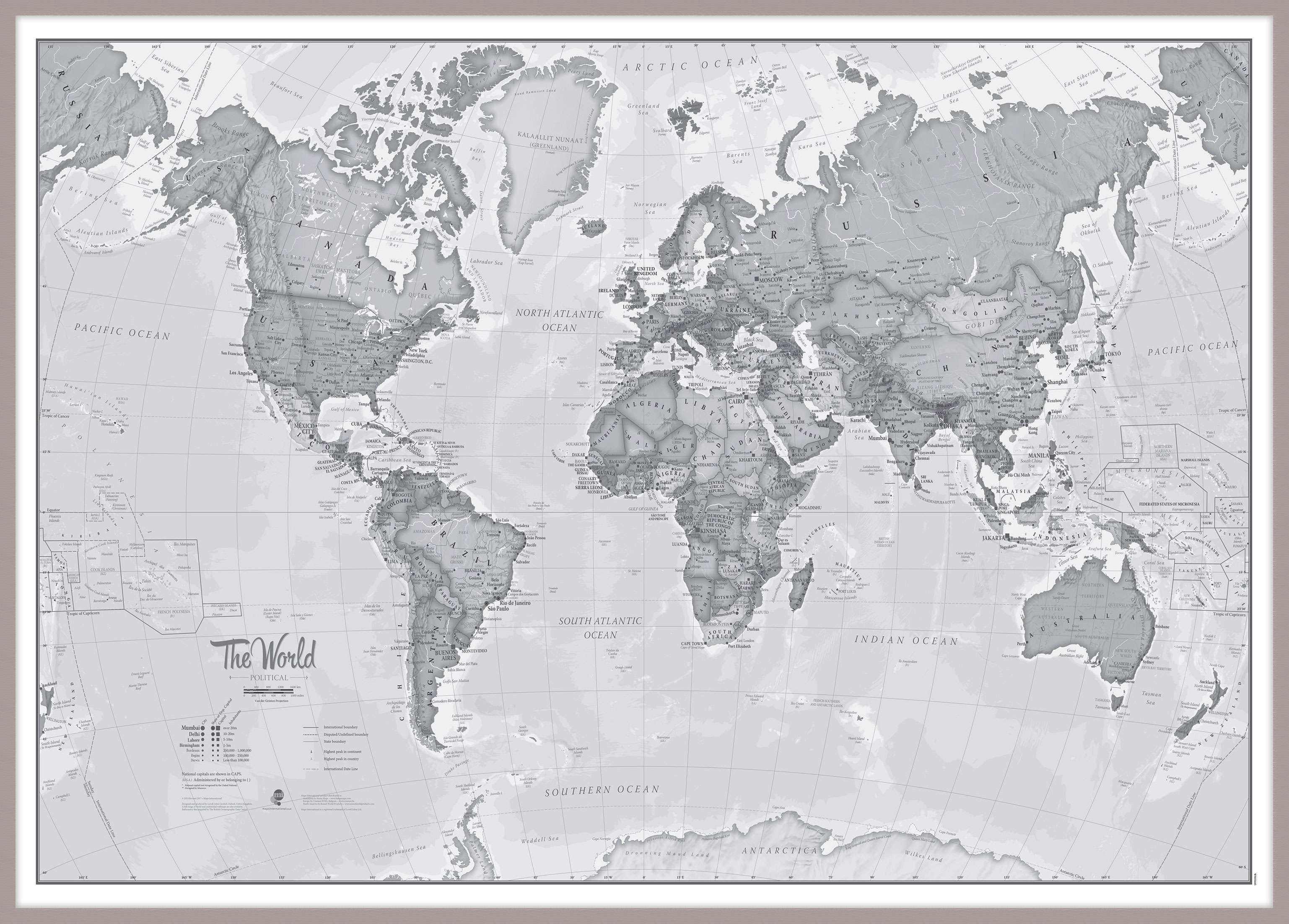 WM01643_H_LBDAL - The World Is Art - Wall Map Grey