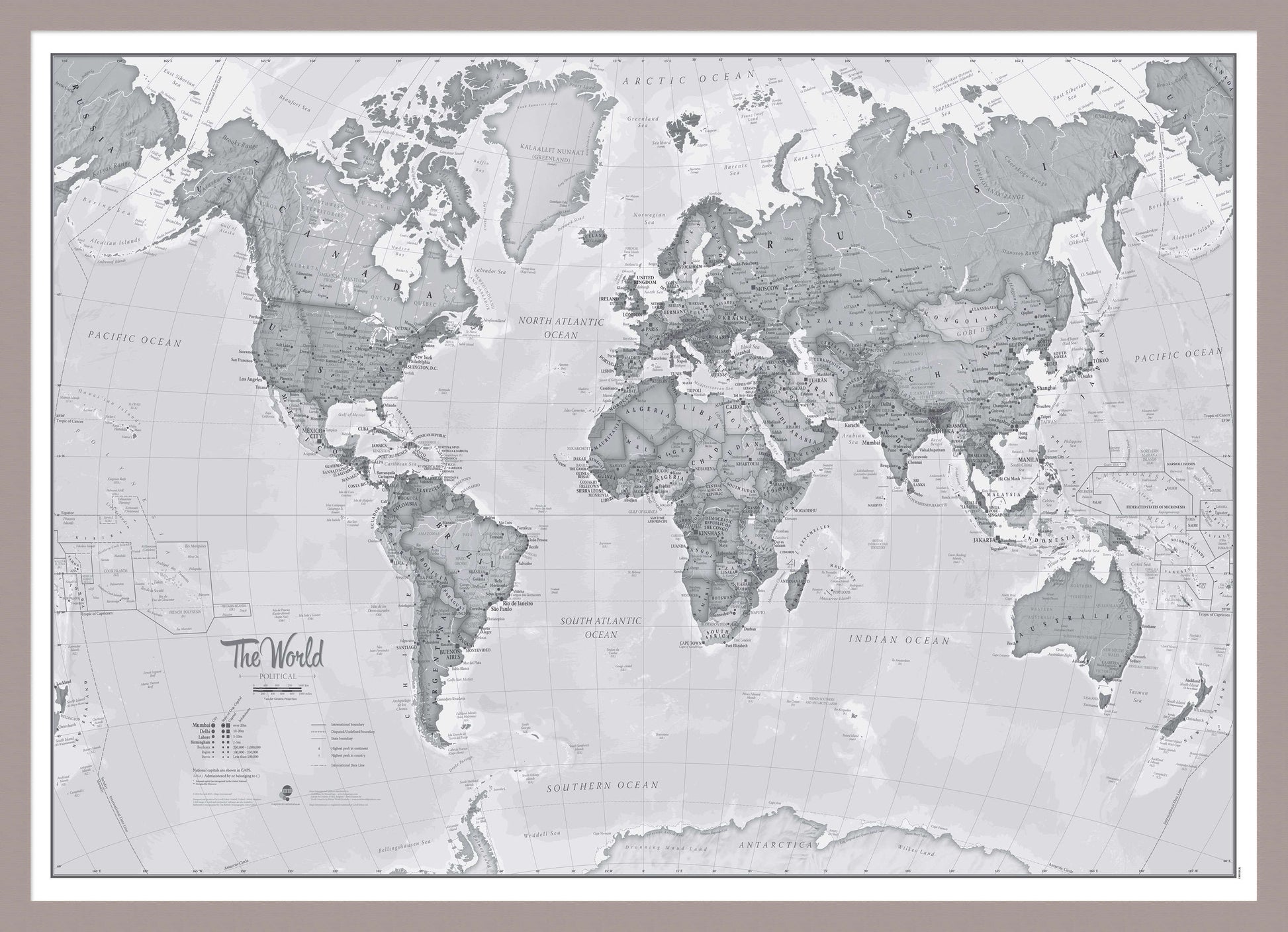 WM01643_M_MGFAL - The World Is Art - Wall Map Grey