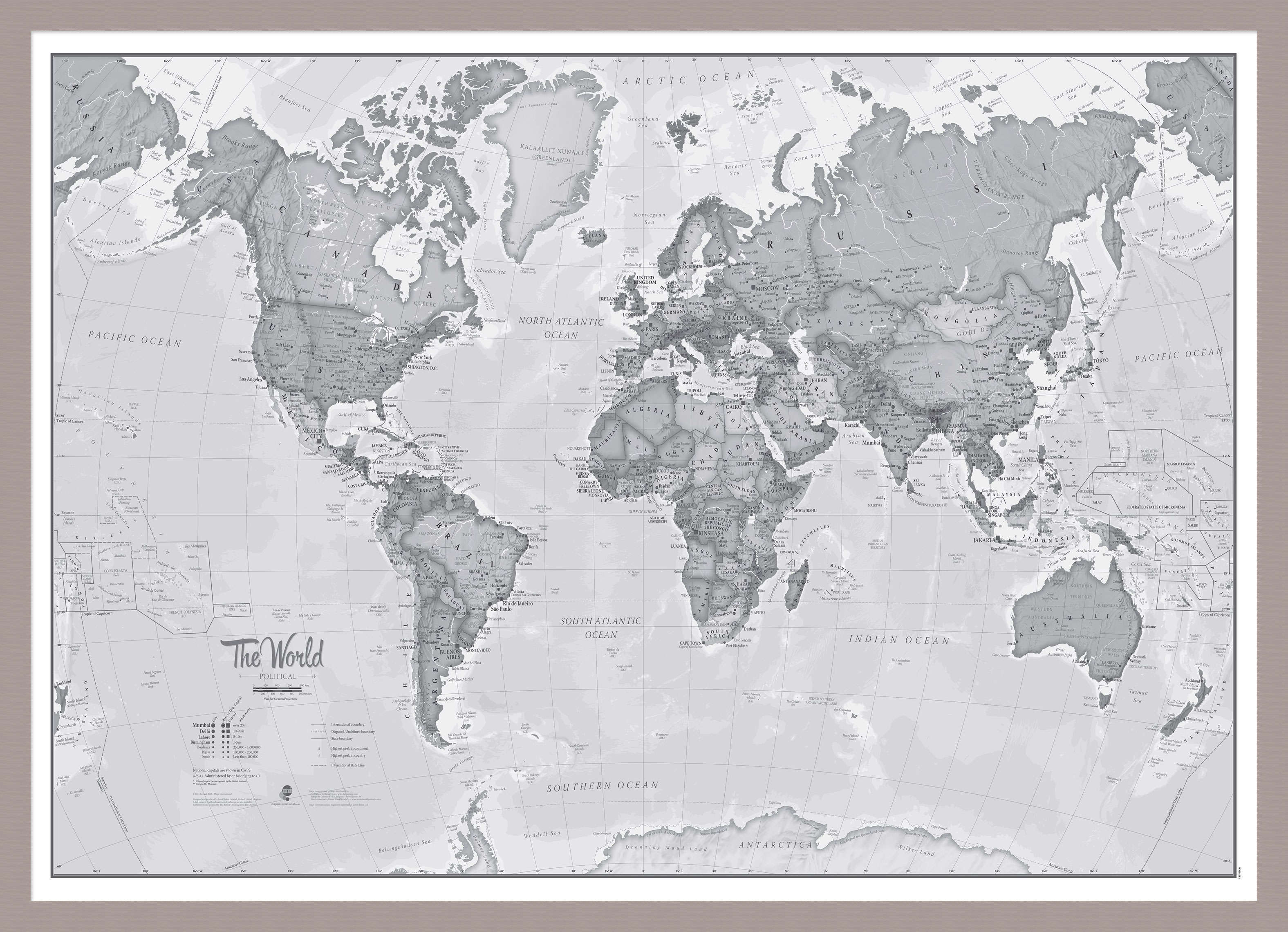 WM01643_M_MGFAL - The World Is Art - Wall Map Grey