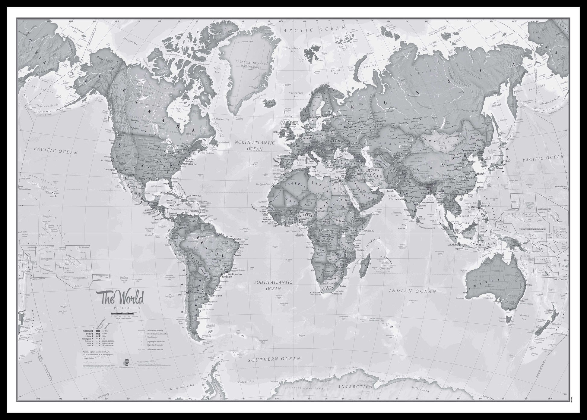 WM01643_L_LBDBL - The World Is Art - Wall Map Grey