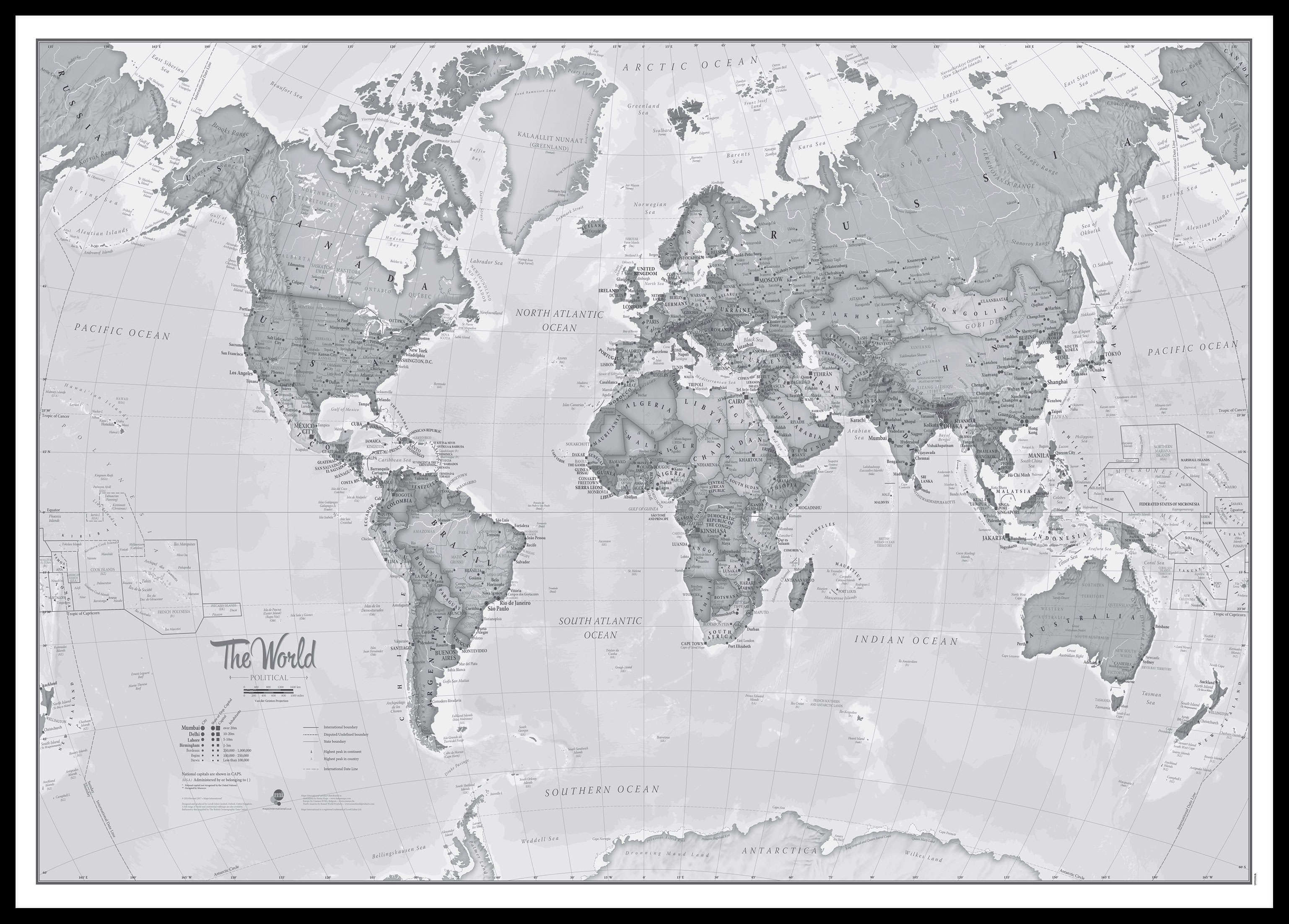 WM01643_L_LBDBL - The World Is Art - Wall Map Grey