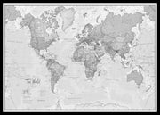WM01643_M_PINBL - The World Is Art - Wall Map Grey