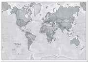 WM01643_M_PNBRD - The World Is Art - Wall Map Grey