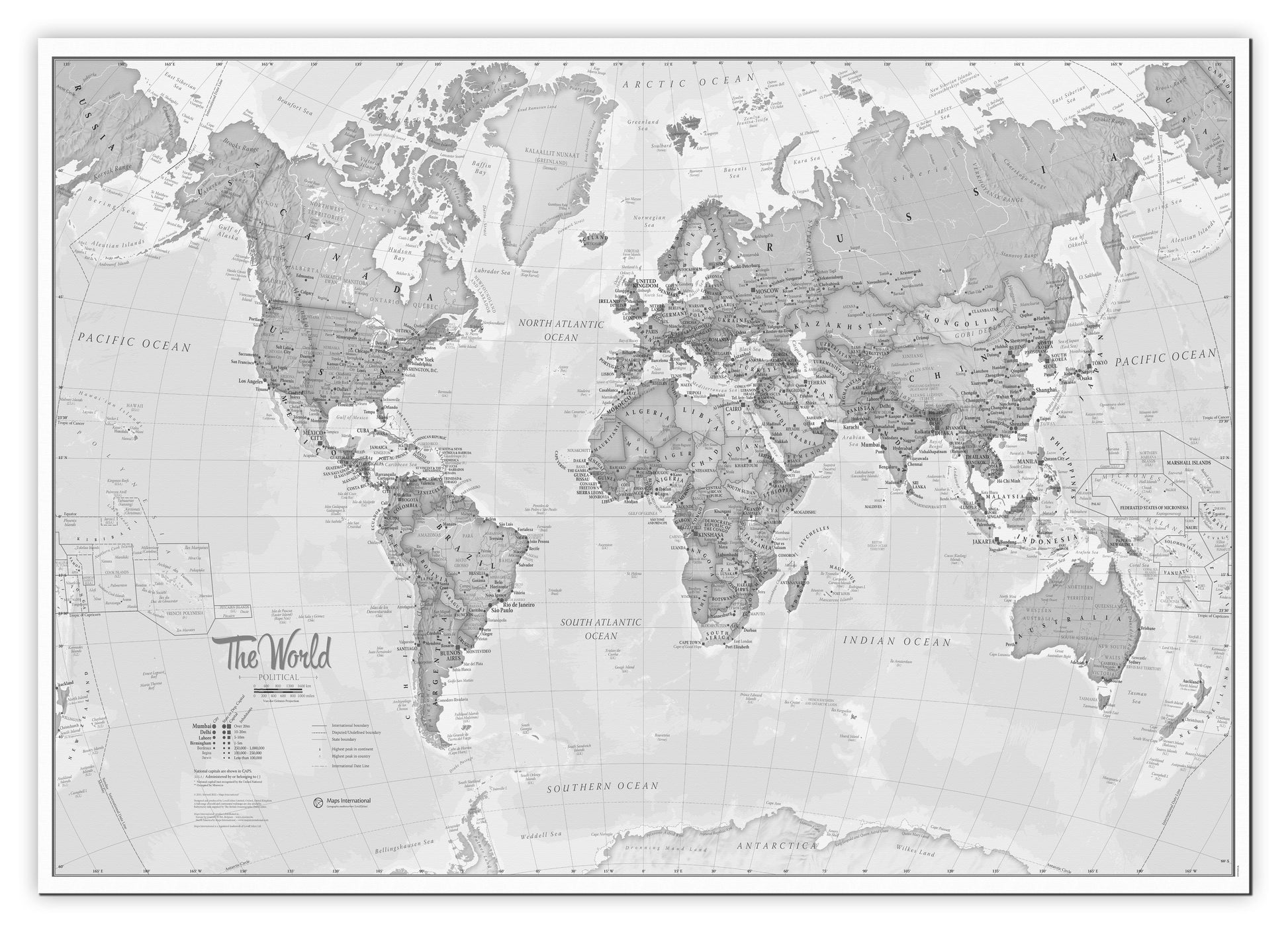 WM01643_M_CANVA - The World Is Art - Wall Map Grey