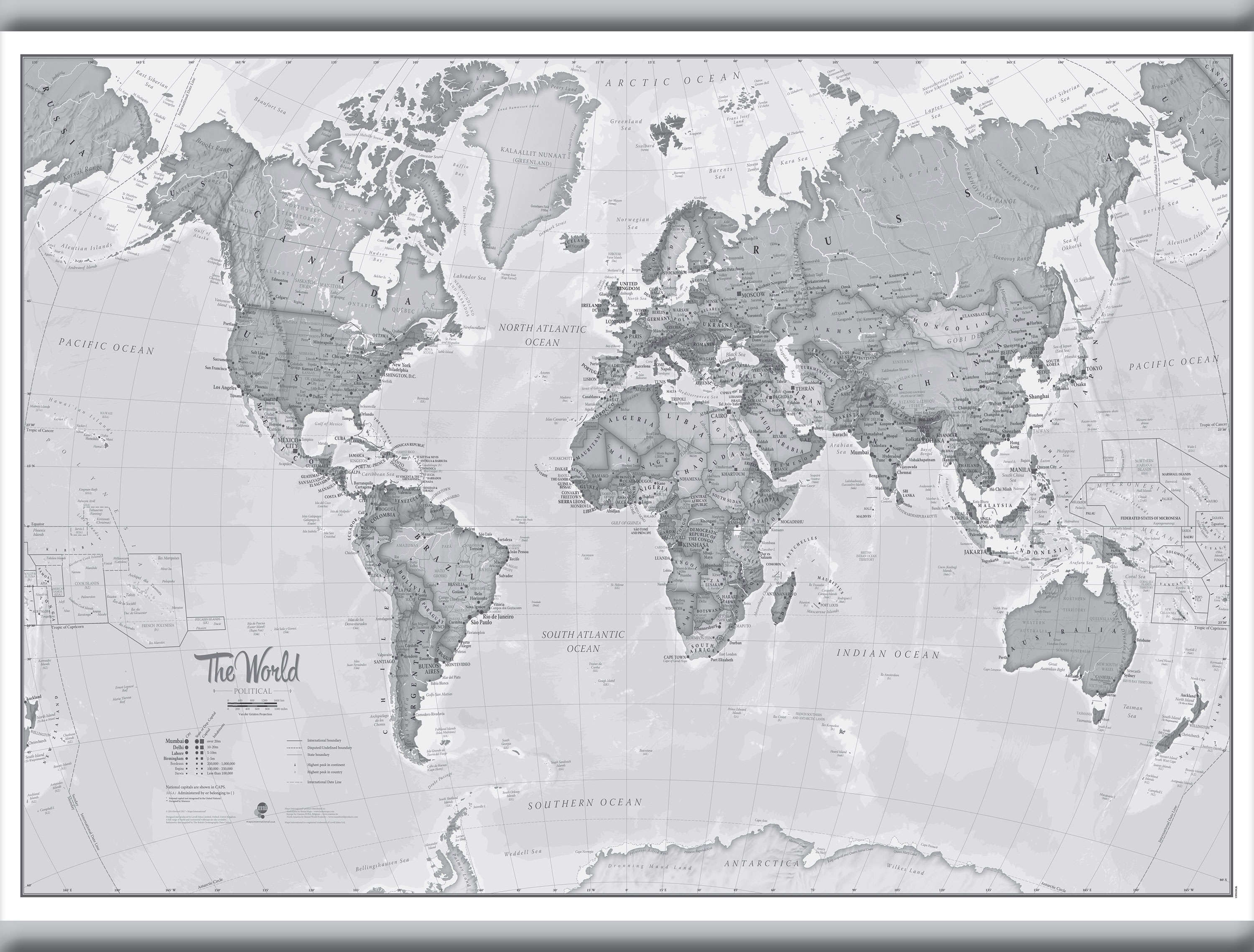WM01643_M_CANHB - The World Is Art - Wall Map Grey