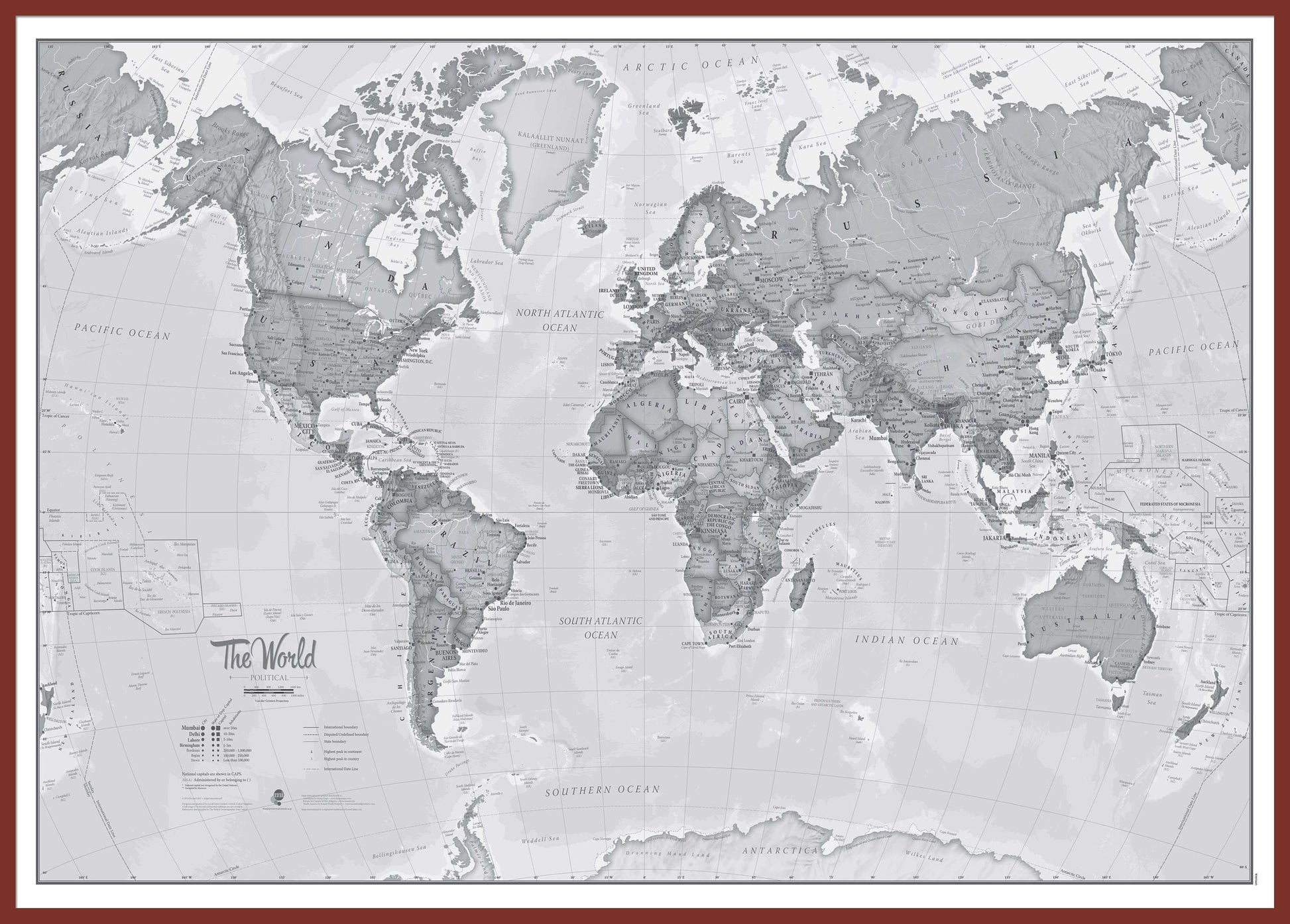 WM01643_H_LBDOK - The World Is Art - Wall Map Grey