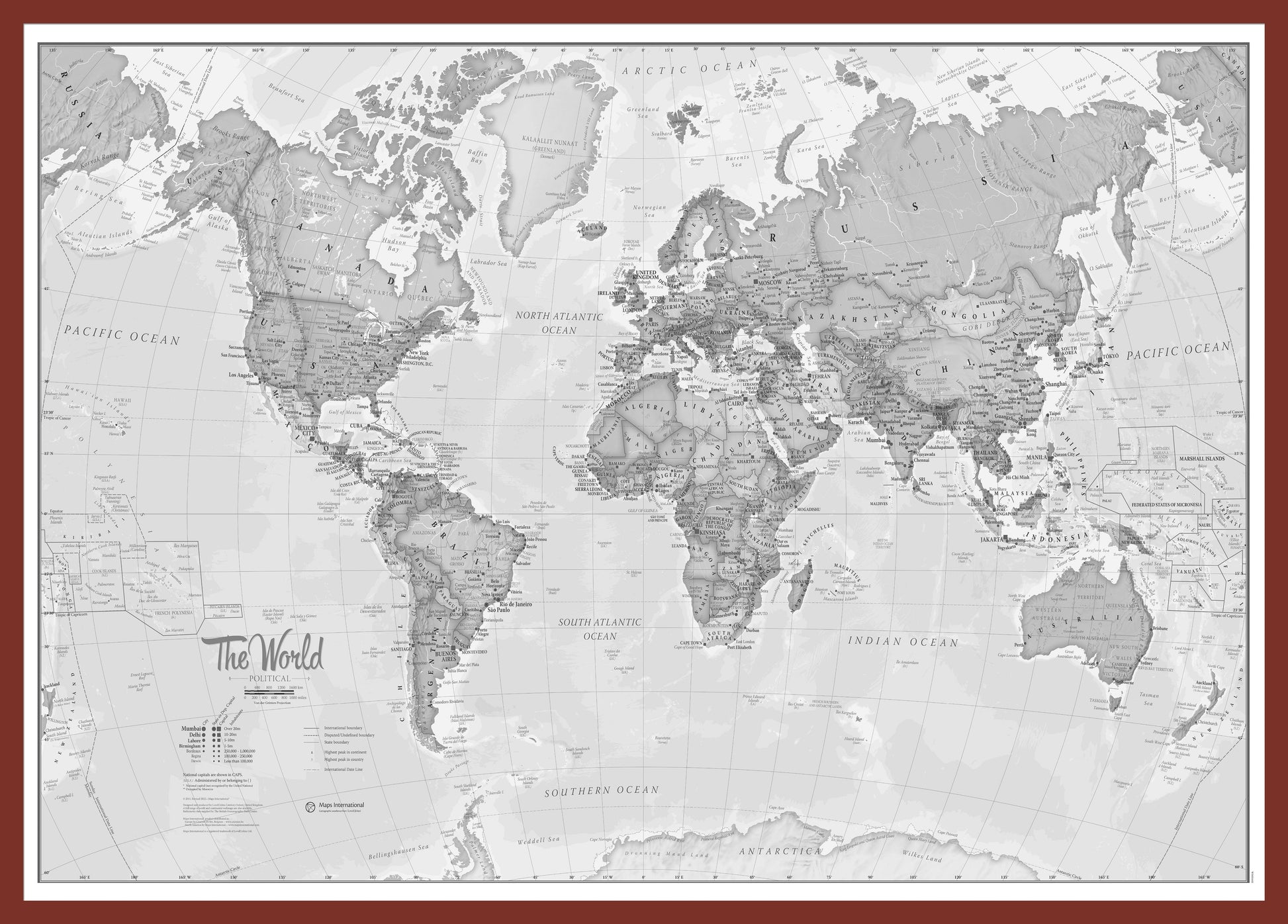 WM01643_M_PINOK - The World Is Art - Wall Map Grey