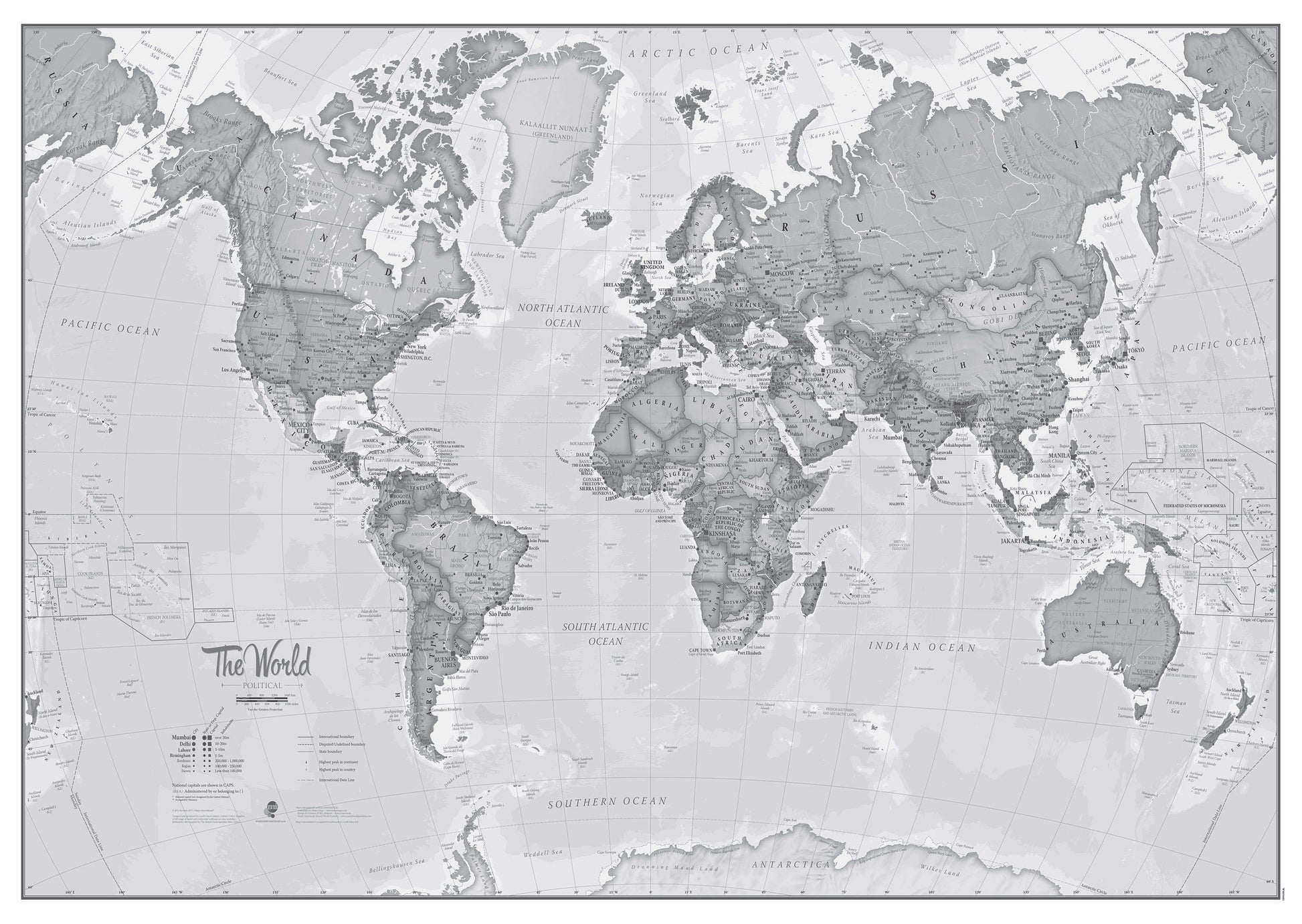 WM01643_H_CANRL - The World Is Art - Wall Map Grey