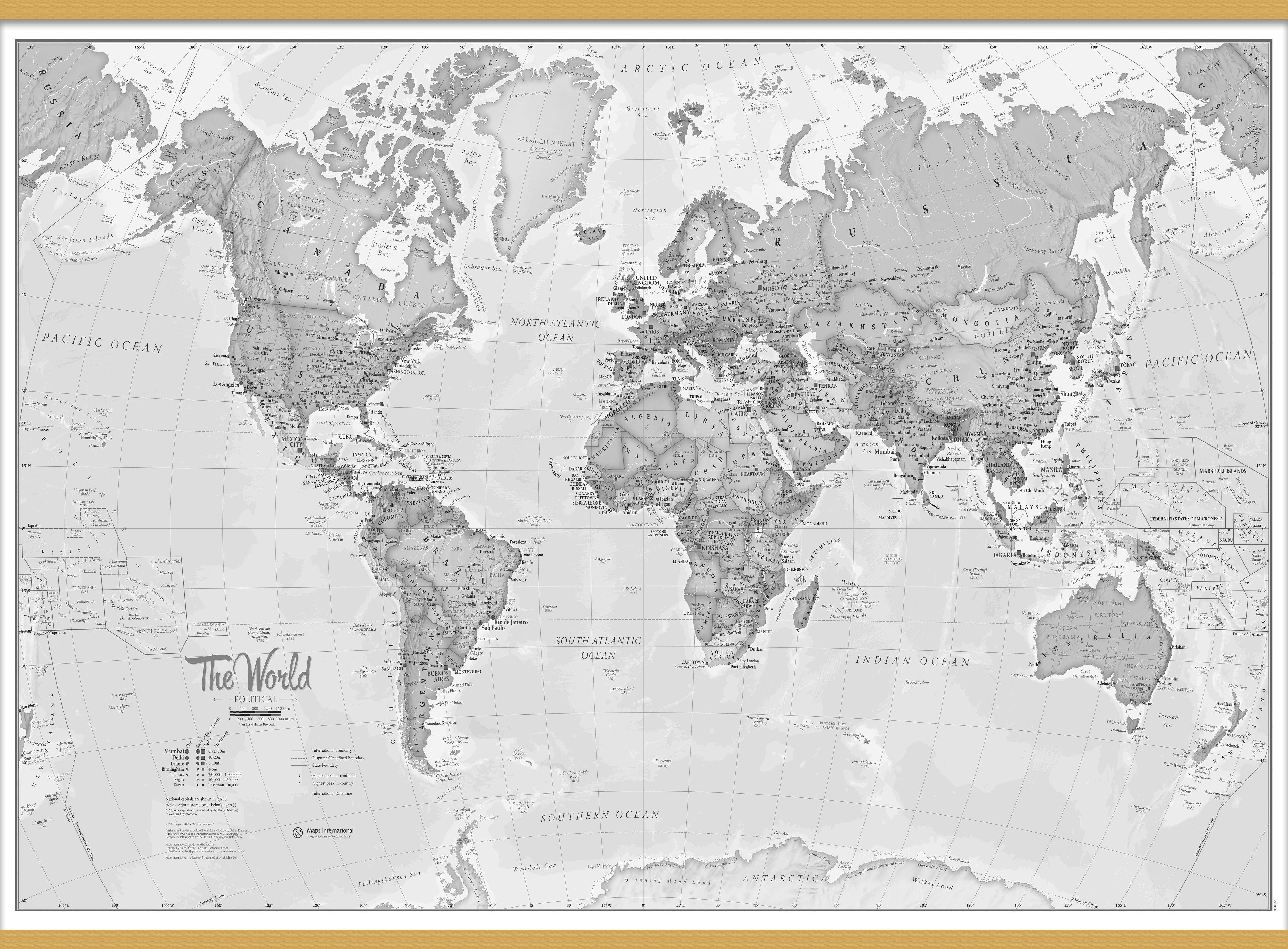 WM01643_L_LWDHB - The World Is Art - Wall Map Grey