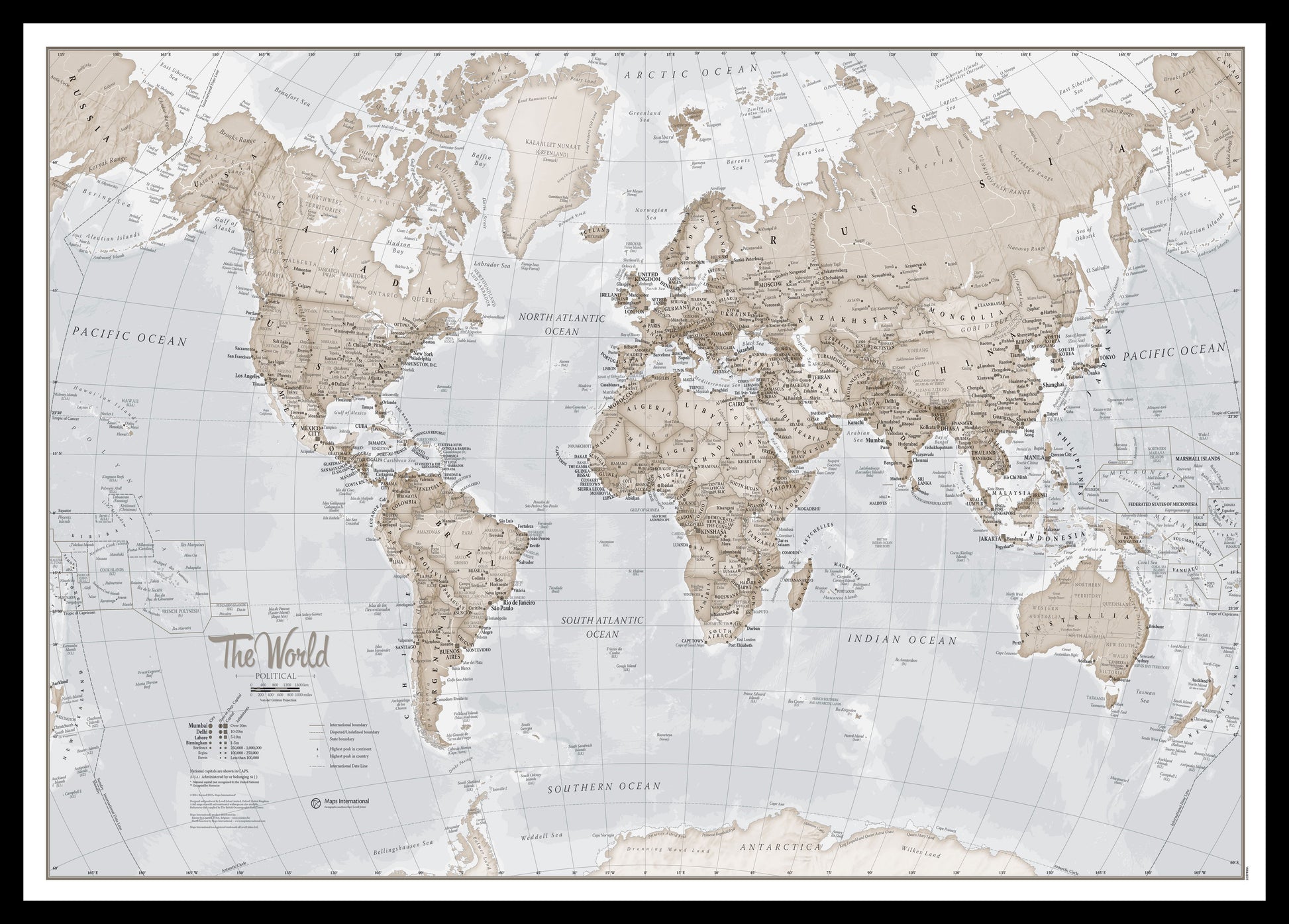 WM00275_M_PINBL - The World Is Art - Wall Map Neutral