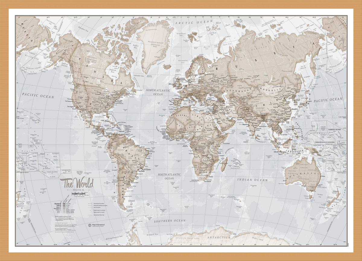 WM00275_M_BWOAK - The World Is Art - Wall Map Neutral