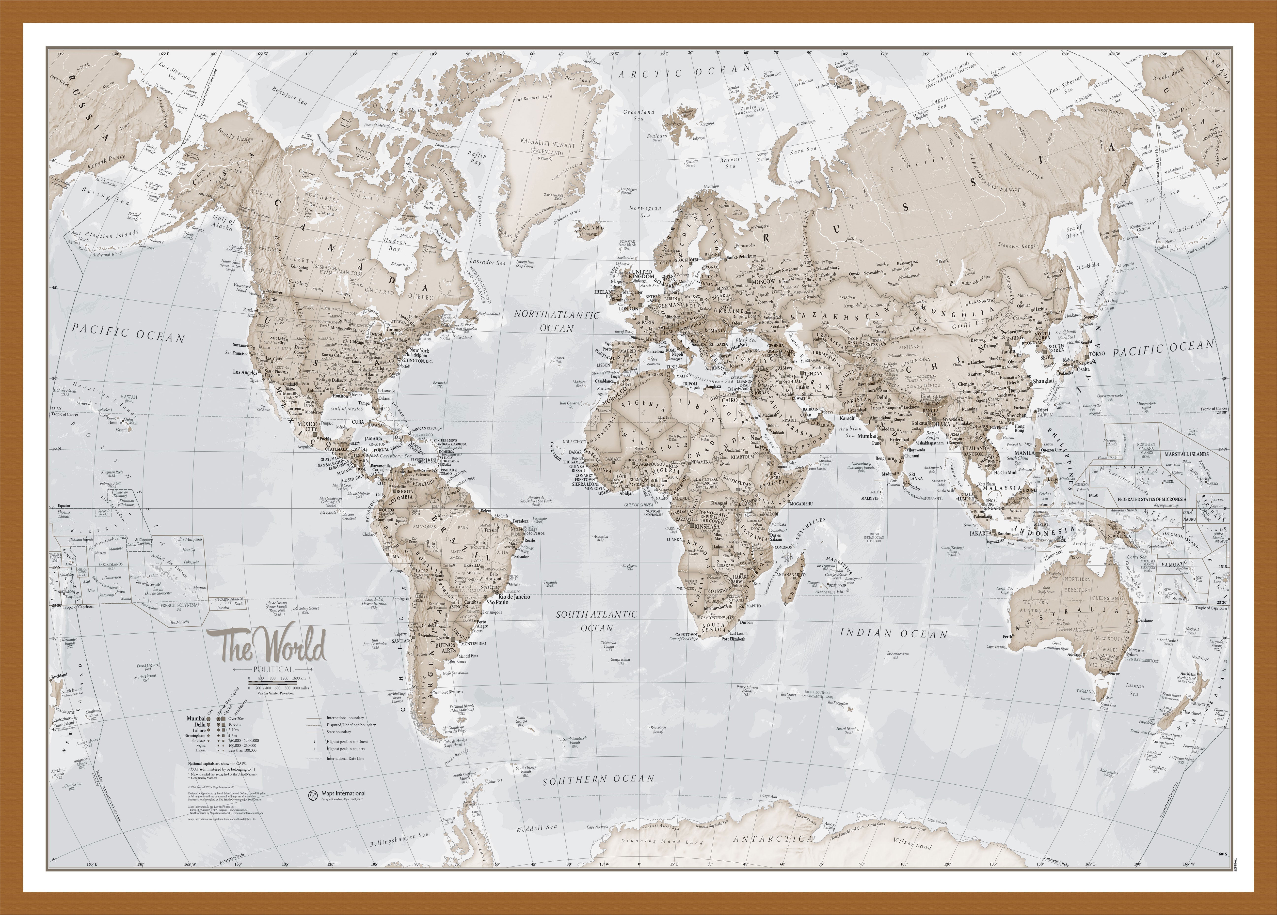 WM00275_L_WDTEA - The World Is Art - Wall Map Neutral