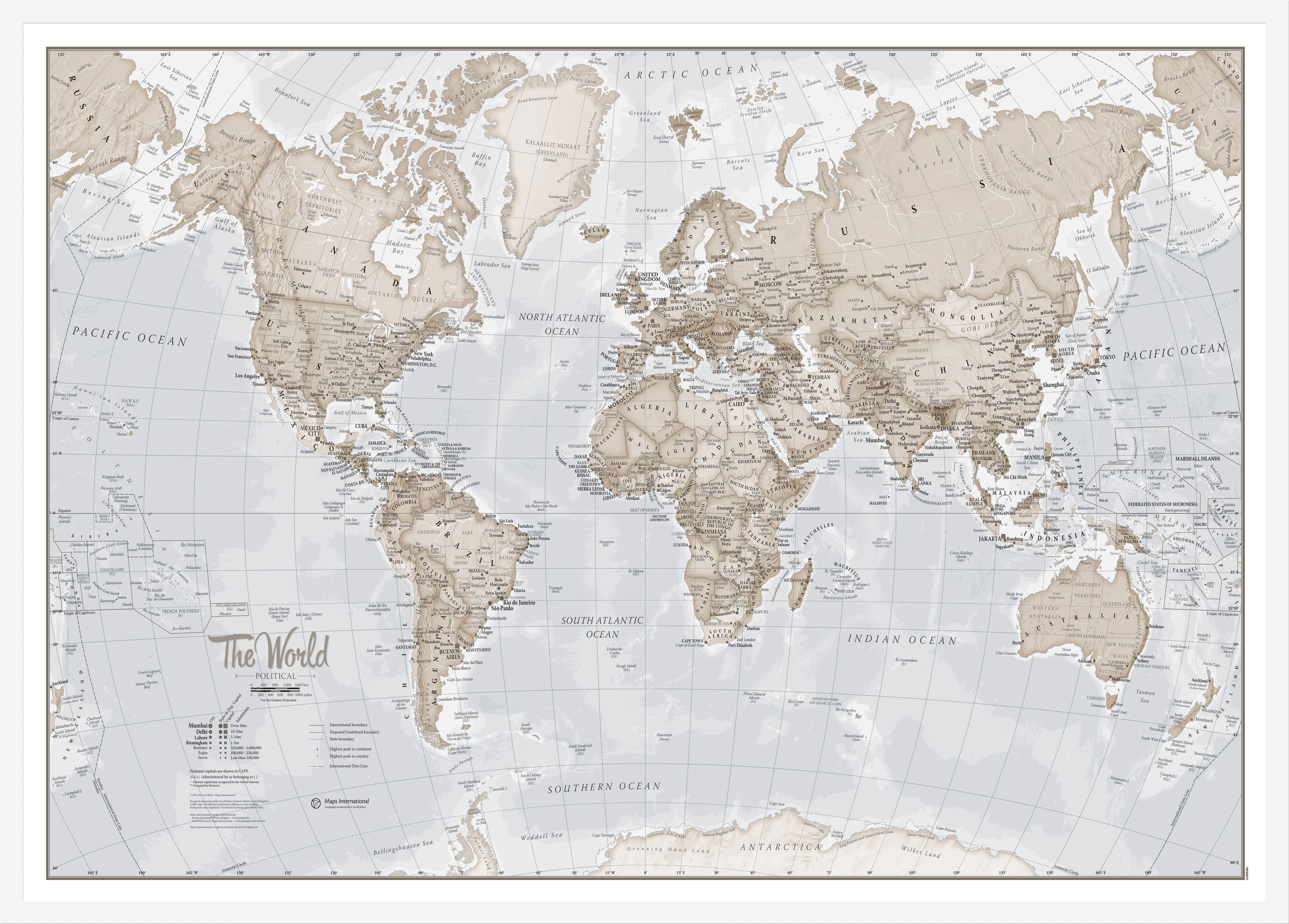 WM00275_M_WDWHI - The World Is Art - Wall Map Neutral