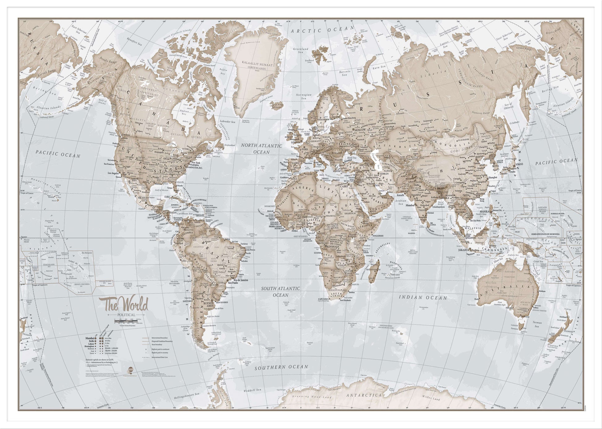 WM00275_L_LBWWH - The World Is Art - Wall Map Neutral