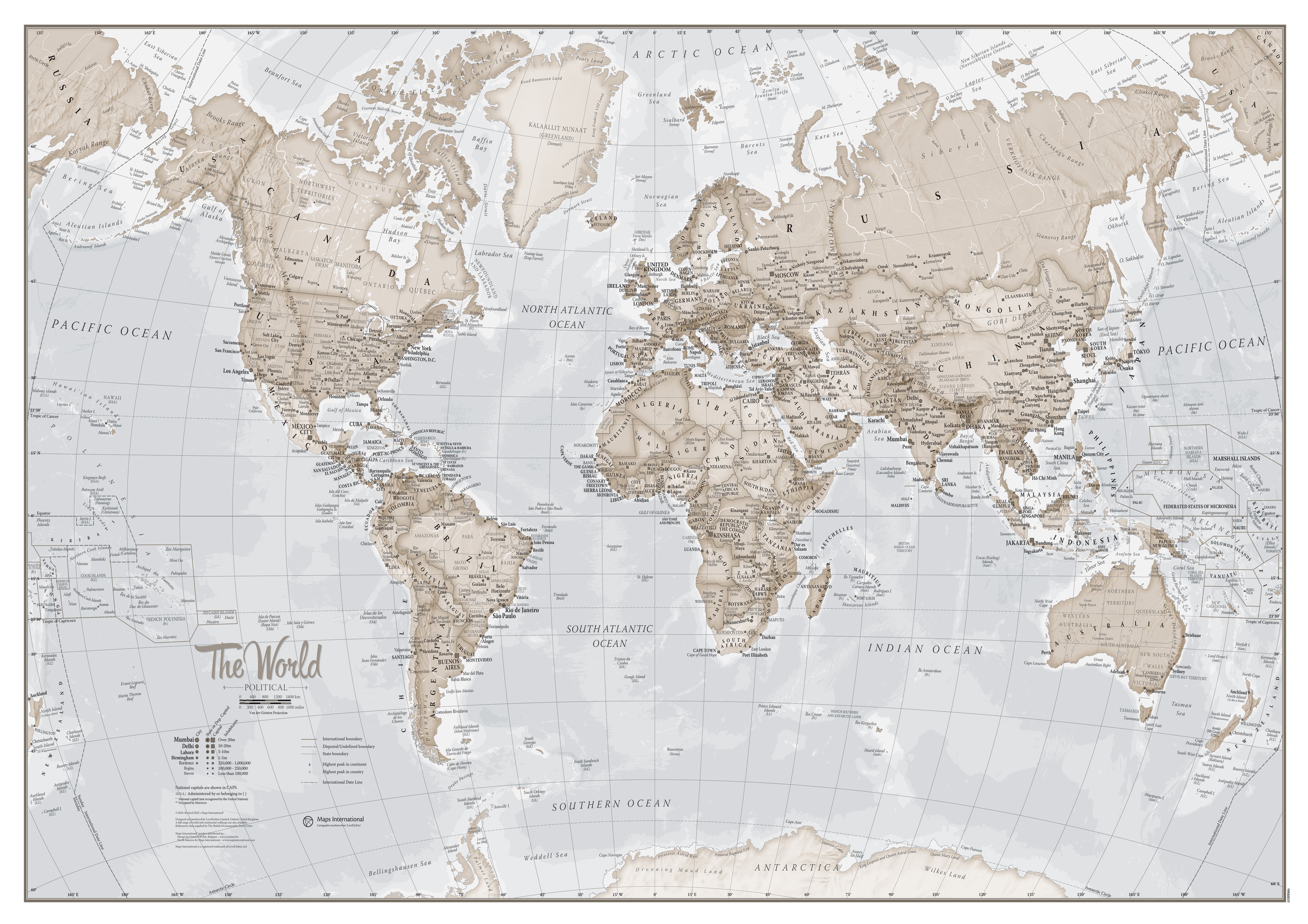 The World Is Art Wall Map Neutral