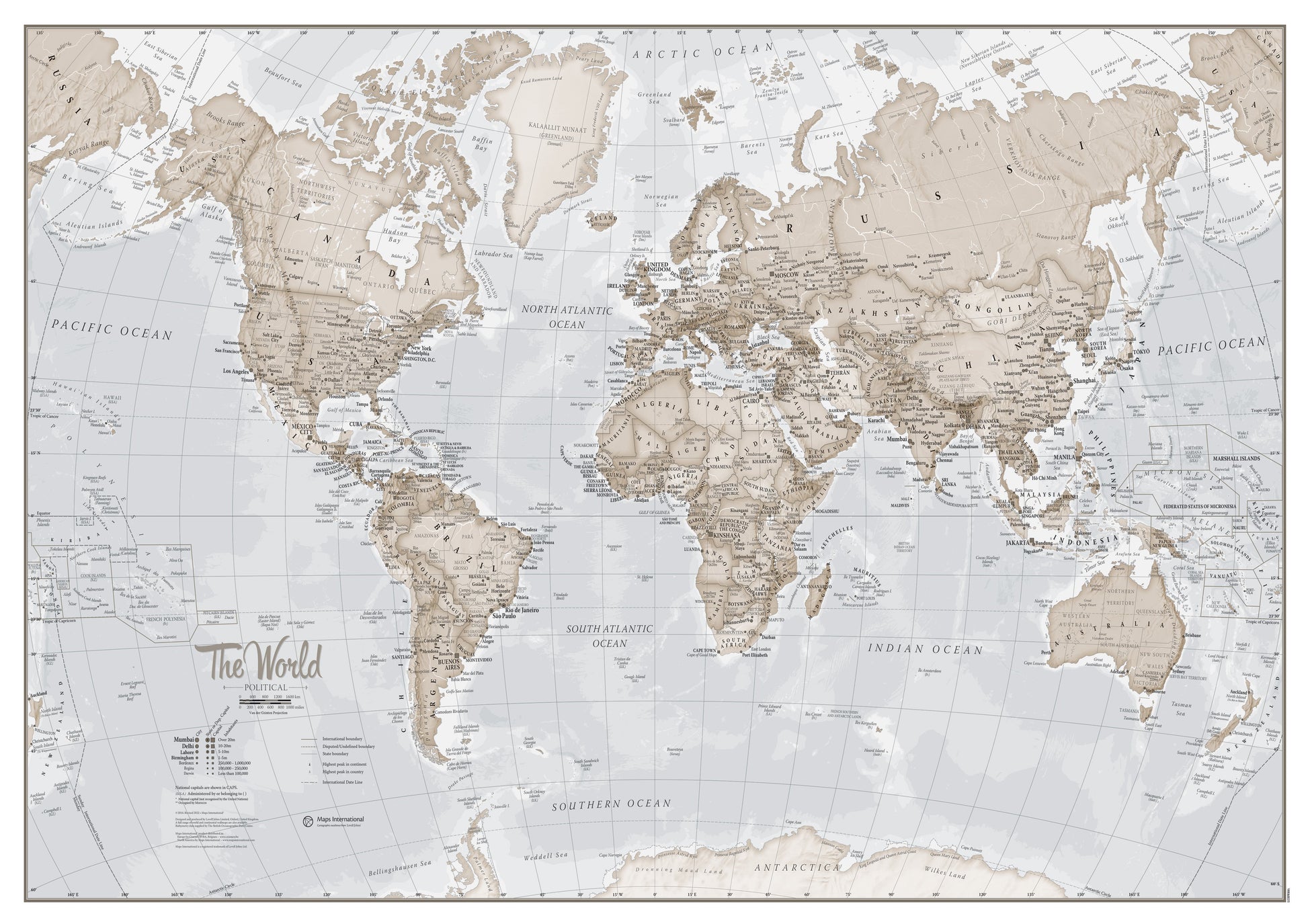 WM00275_S_LAMIN - The World Is Art - Wall Map Neutral