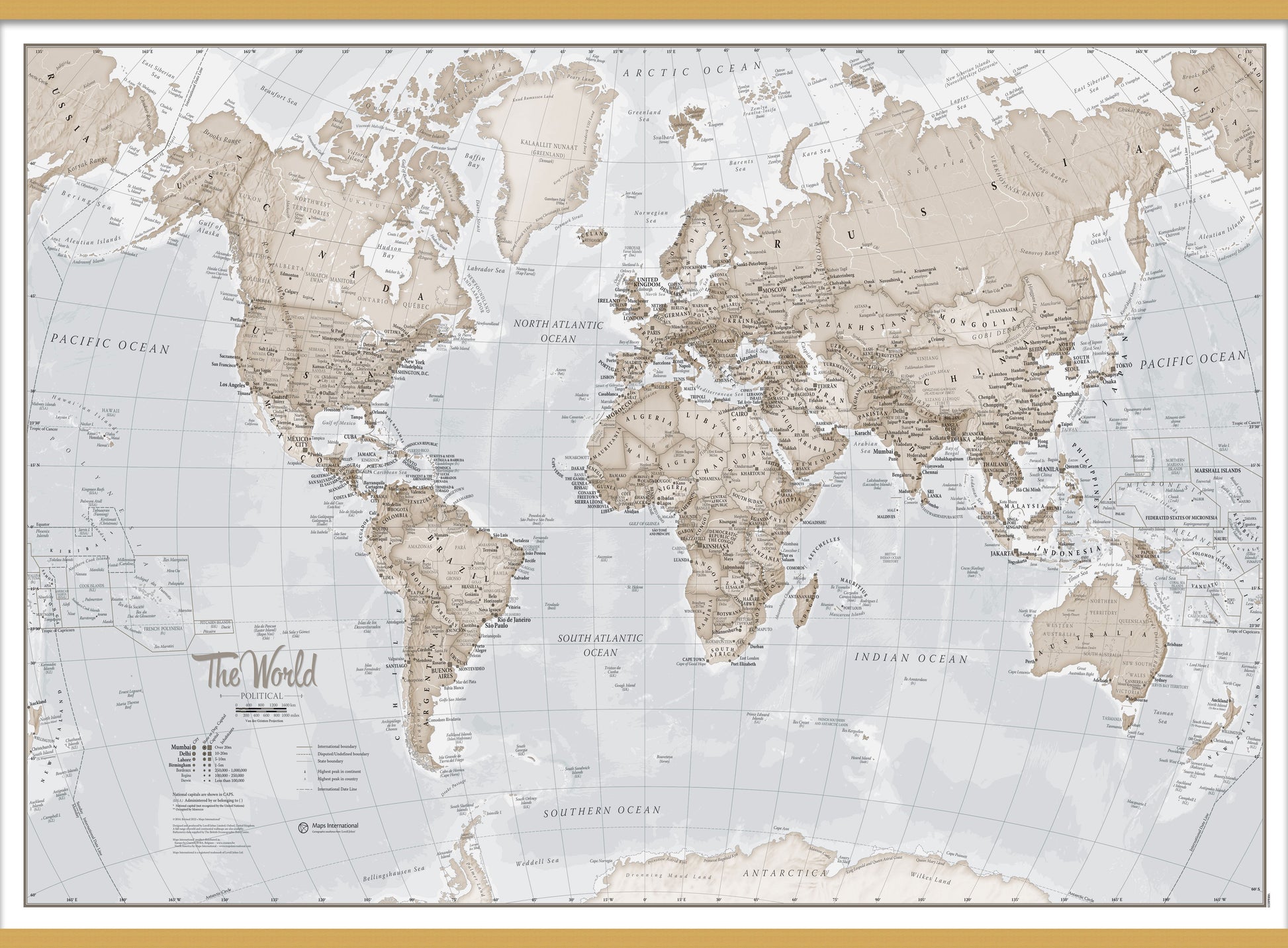WM00275_M_LWDHB - The World Is Art - Wall Map Neutral