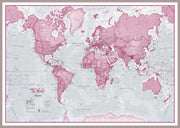 WM00273_L_MGFAL - The World Is Art - Wall Map Pink