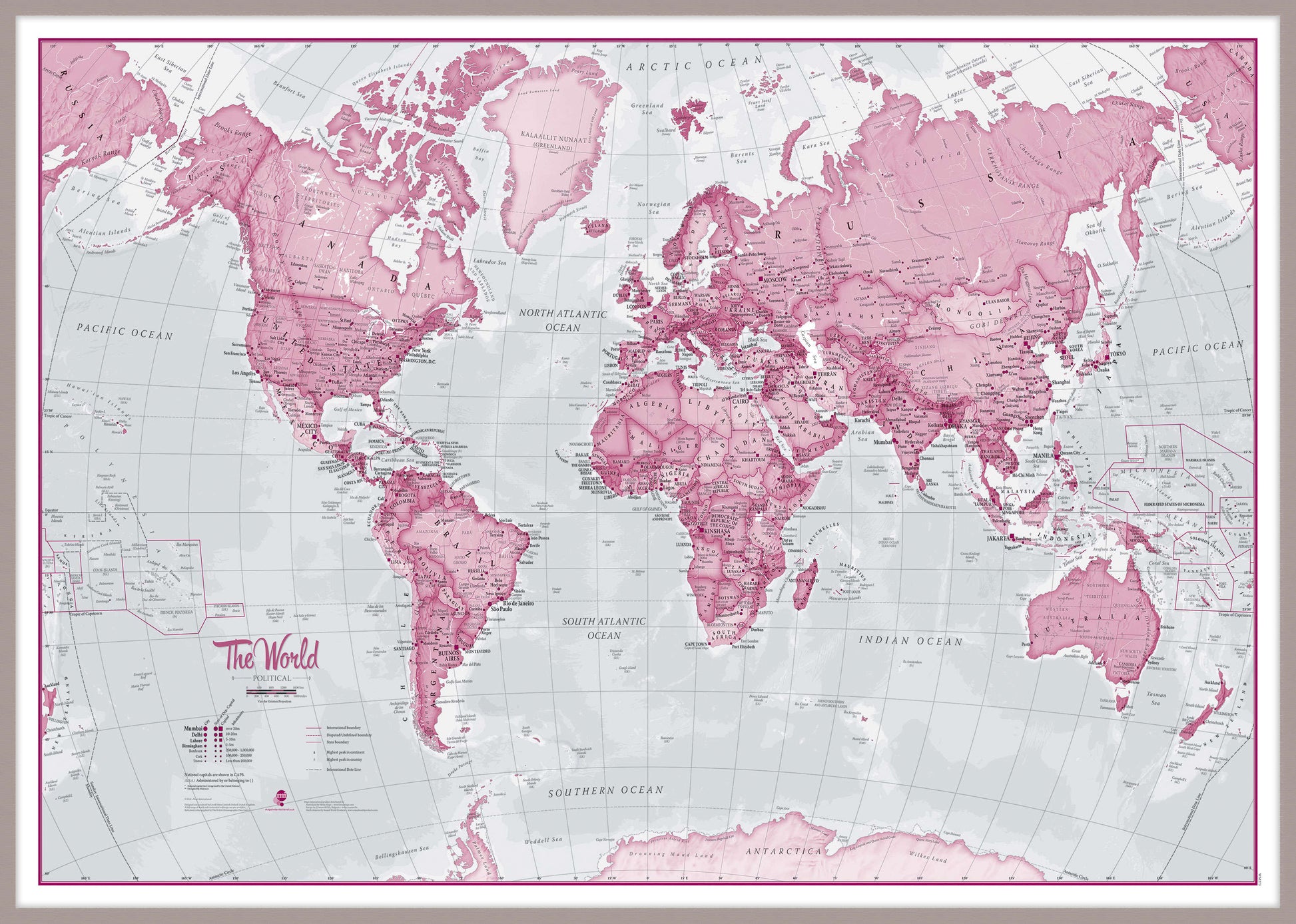 WM00273_L_MGFAL - The World Is Art - Wall Map Pink