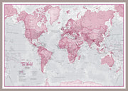 WM00273_S_PINAL - The World Is Art - Wall Map Pink