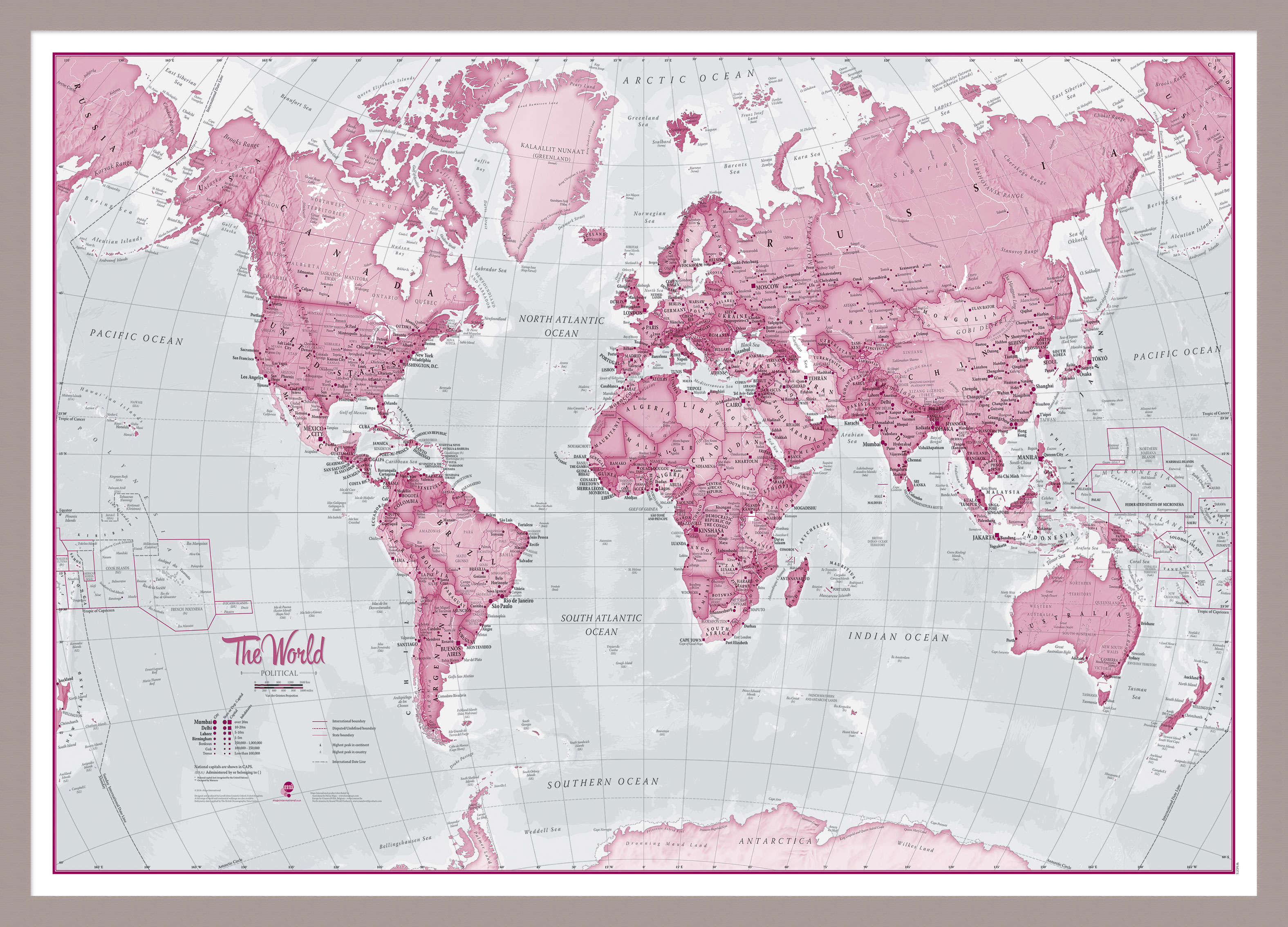 WM00273_M_MGFAL - The World Is Art - Wall Map Pink