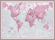 WM00273_S_MGFAL - The World Is Art - Wall Map Pink