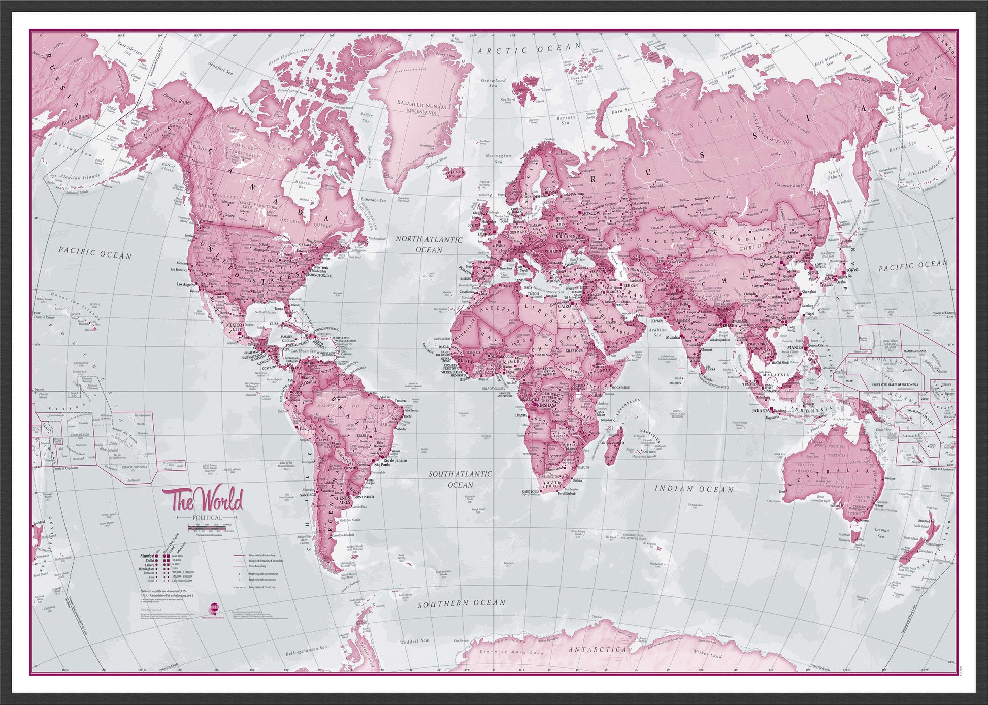 WM00273_L_LBWBL - The World Is Art - Wall Map Pink