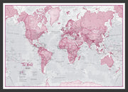 WM00273_L_WDBLA - The World Is Art - Wall Map Pink