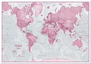 WM00273_M_PNBRD - The World Is Art - Wall Map Pink