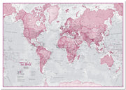 WM00273_L_LMBRD - The World Is Art - Wall Map Pink