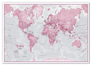 WM00273_S_CANVA - The World Is Art - Wall Map Pink