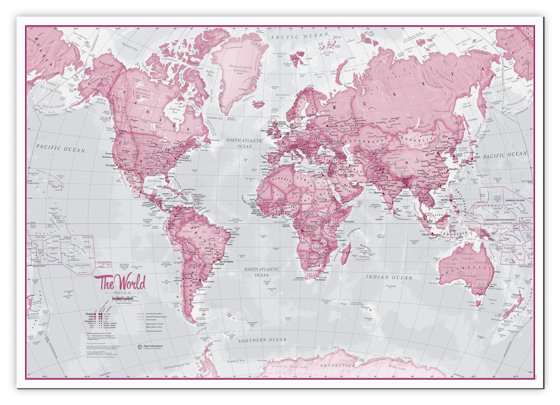 WM00273_S_CANVA - The World Is Art - Wall Map Pink