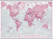 WM00273_L_CANHB - The World Is Art - Wall Map Pink