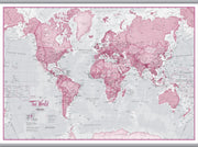 WM00273_S_LAMHB - The World Is Art - Wall Map Pink