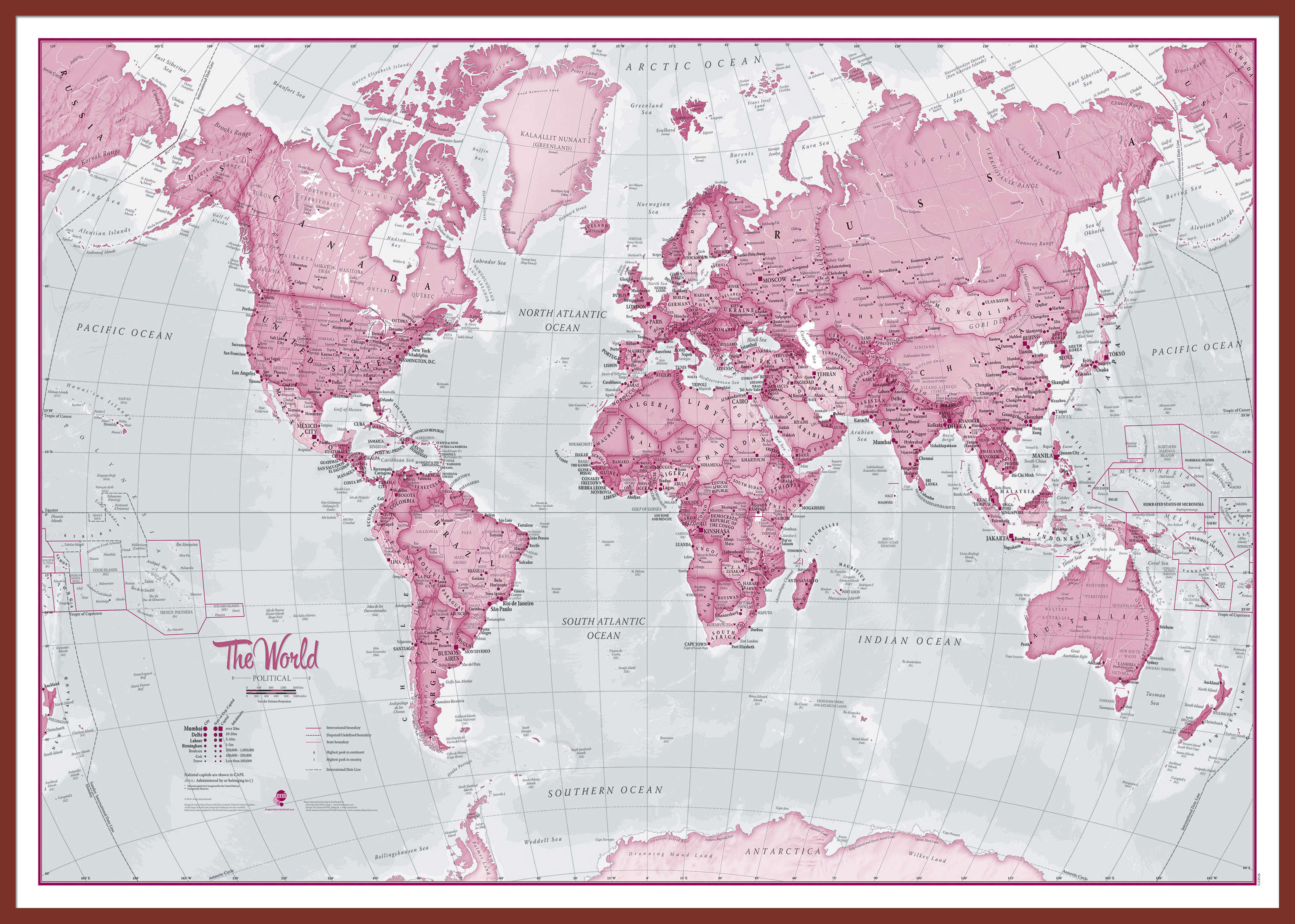 WM00273_L_LBDOK - The World Is Art - Wall Map Pink