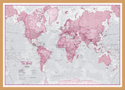 WM00273_S_BWOAK - The World Is Art - Wall Map Pink