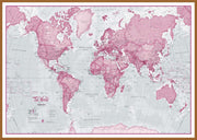 WM00273_L_LBWTE - The World Is Art - Wall Map Pink