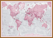 WM00273_L_WDTEA - The World Is Art - Wall Map Pink