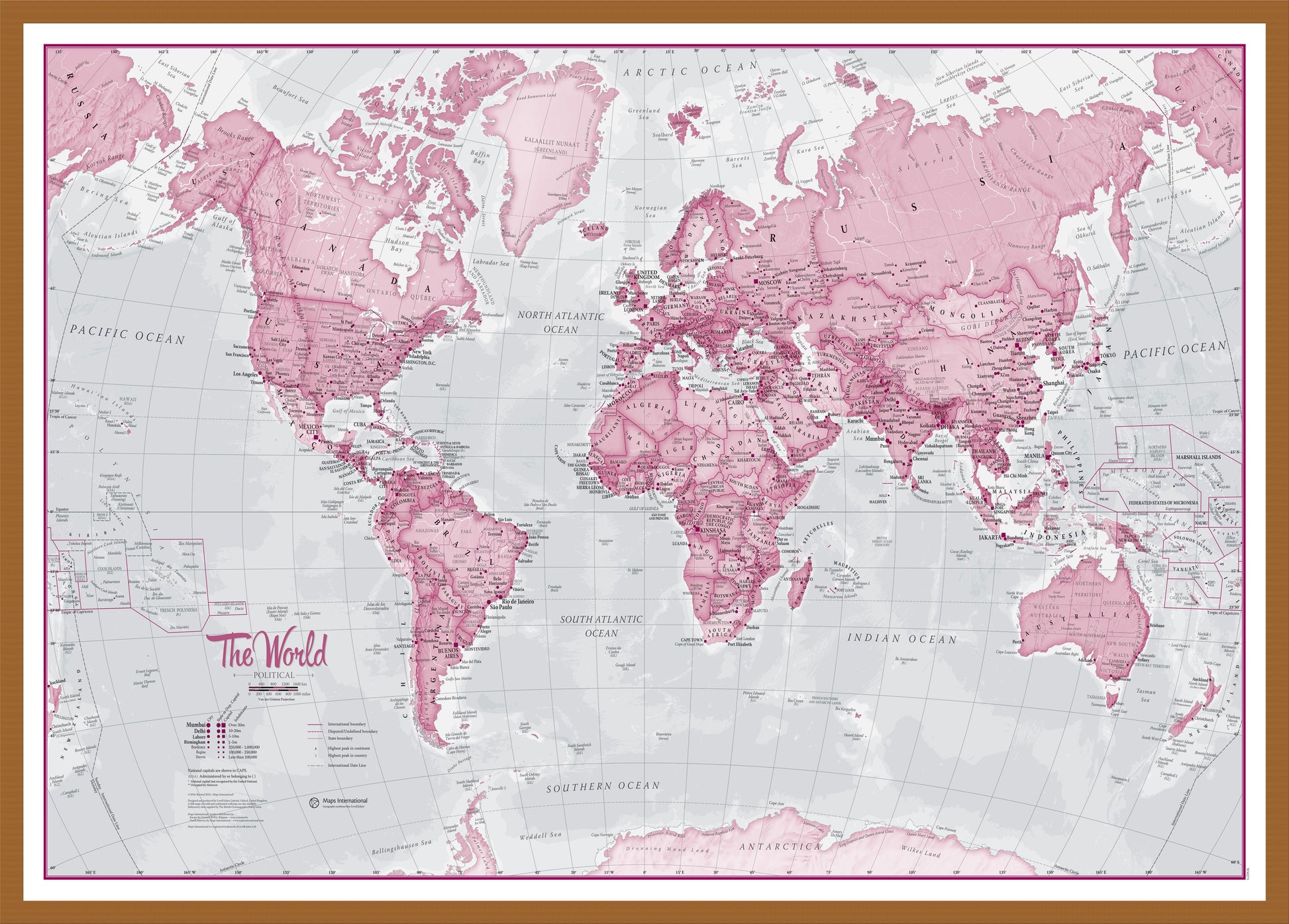 WM00273_L_WDTEA - The World Is Art - Wall Map Pink