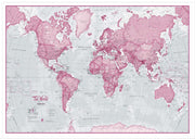 WM00273_L_LBWWH - The World Is Art - Wall Map Pink