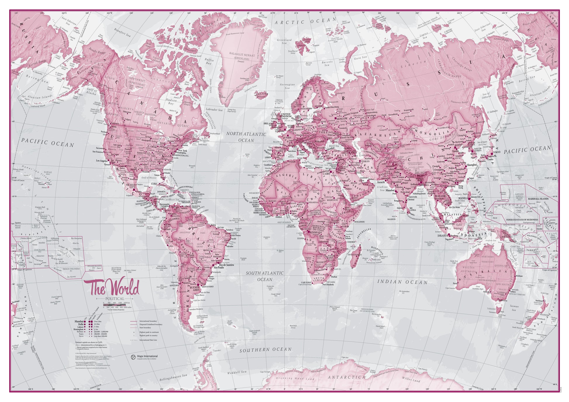 WM00273_L_LAMIN - The World Is Art - Wall Map Pink
