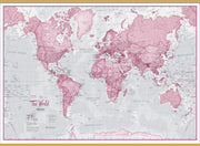 WM00273_S_CWDHB - The World Is Art - Wall Map Pink