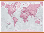 WM00273_L_CWDHB - The World Is Art - Wall Map Pink