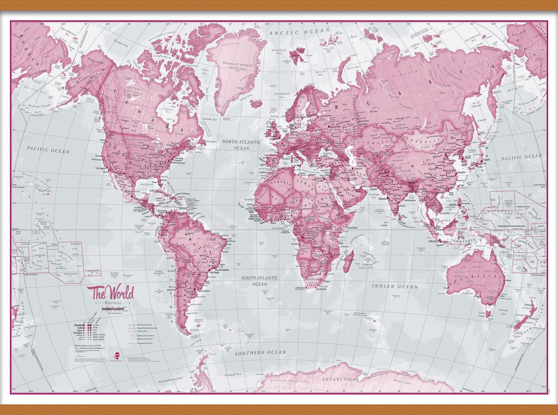 WM00273_L_CWDHB - The World Is Art - Wall Map Pink